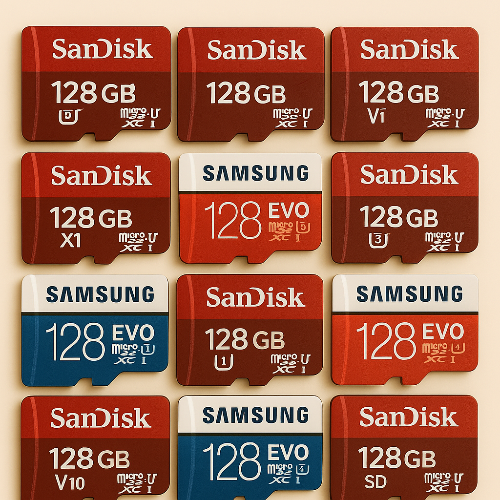 Lot of 10 Used MicroSD card (Mixed Brand)