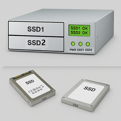 Dual 2.5" HDD/SSD 5.25" Bay Module RAID Disk Array Subsystem